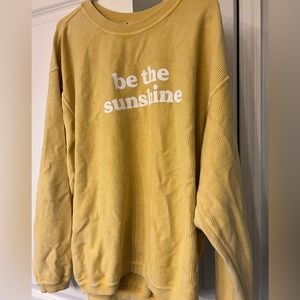 Be the sunshine CORDED CREW SWEATSHIRT- Pink lily